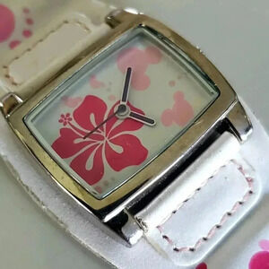 Women's Mickey Ears Pink Floral Quartz Watch by DISNEY - Needs Battery